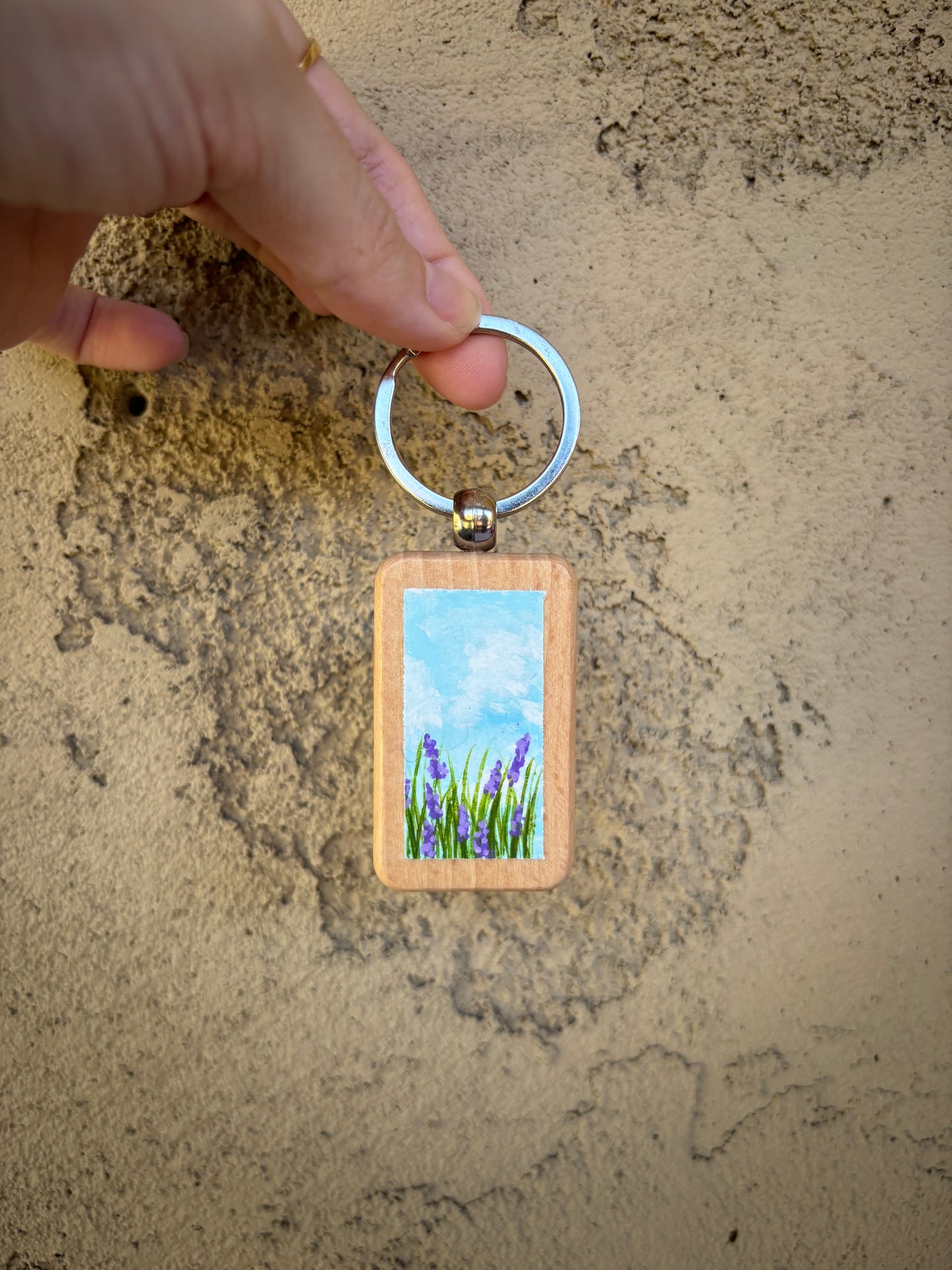 Wooden Keychain - Wild Lavender