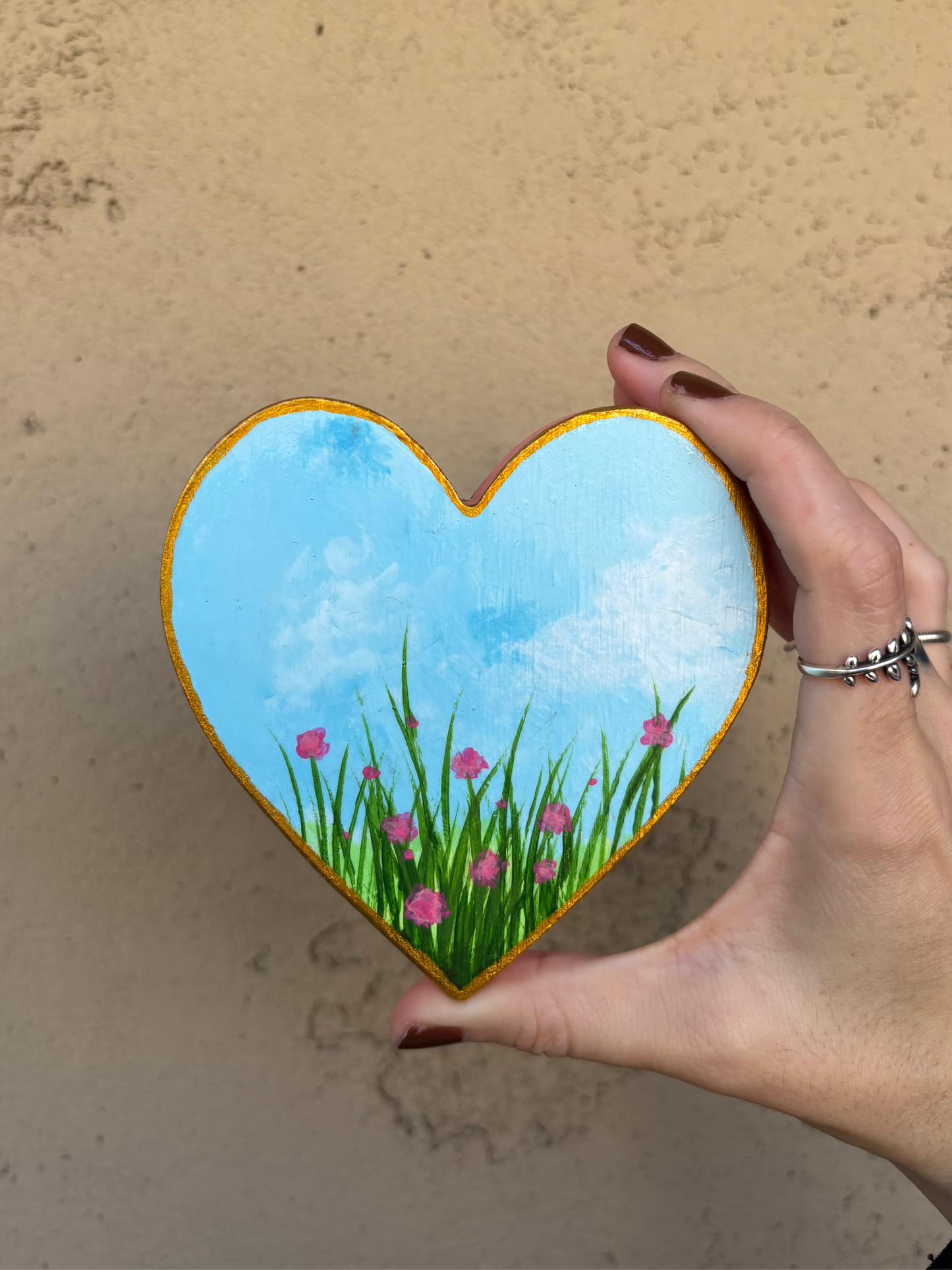Valentine’s Flower Heart Paintings