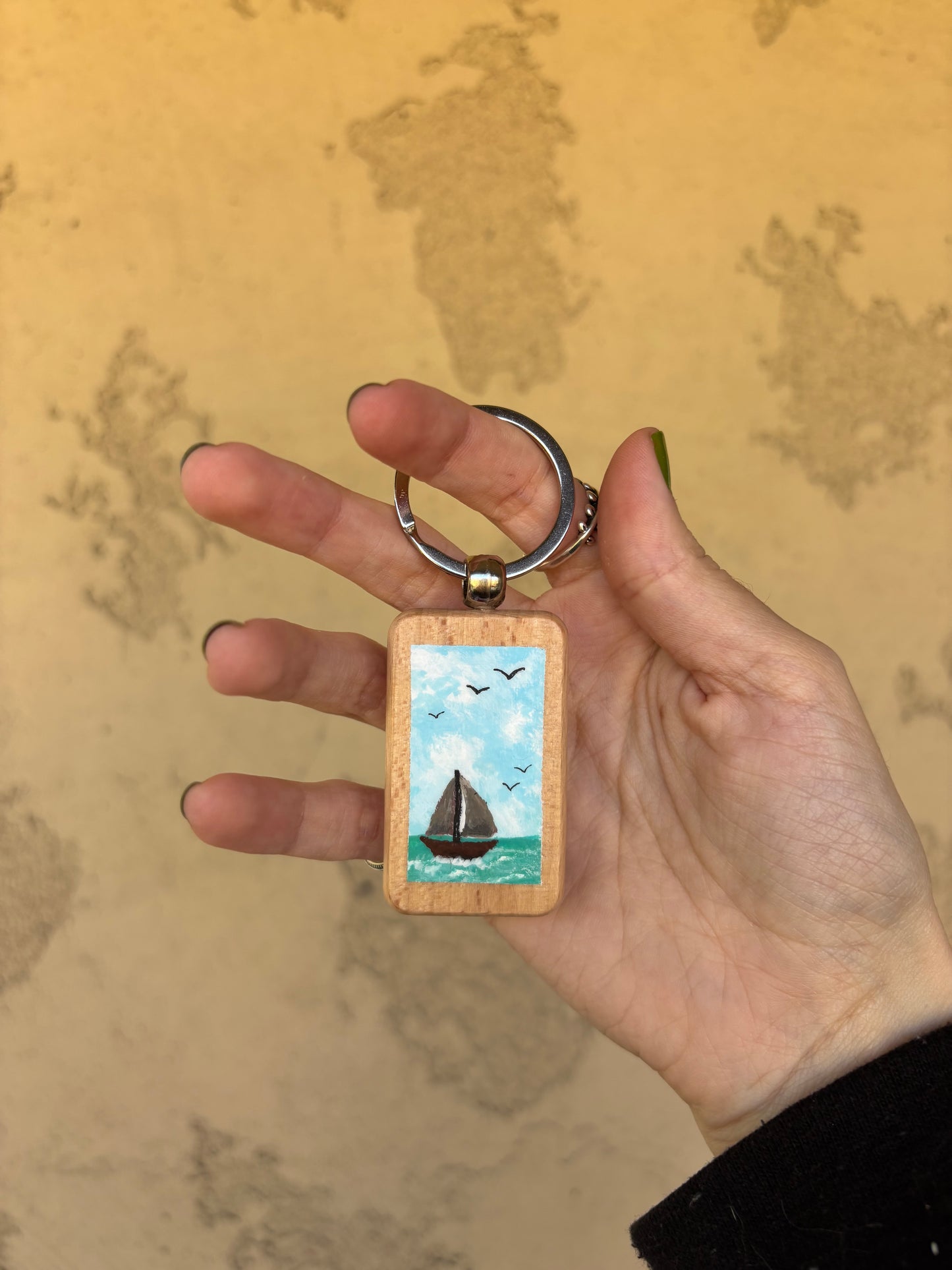 Wooden Keychain - Sailing Somewhere