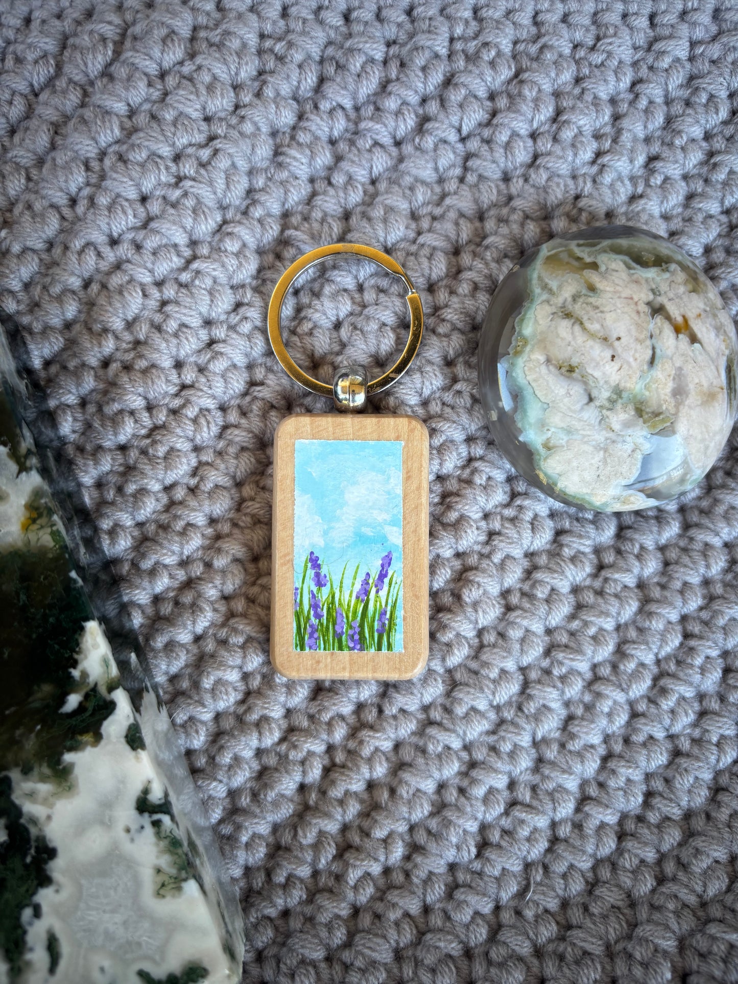 Wooden Keychain - Wild Lavender