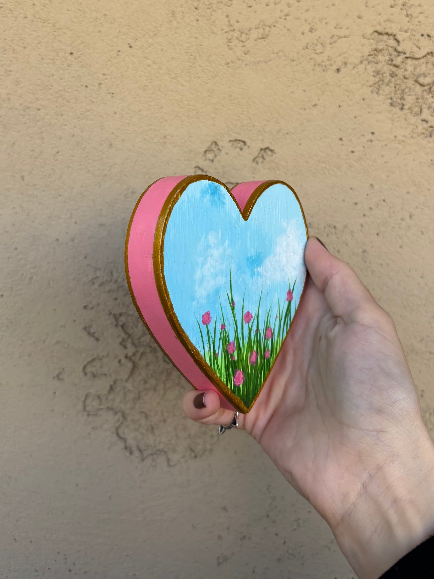 Valentine’s Flower Heart Paintings