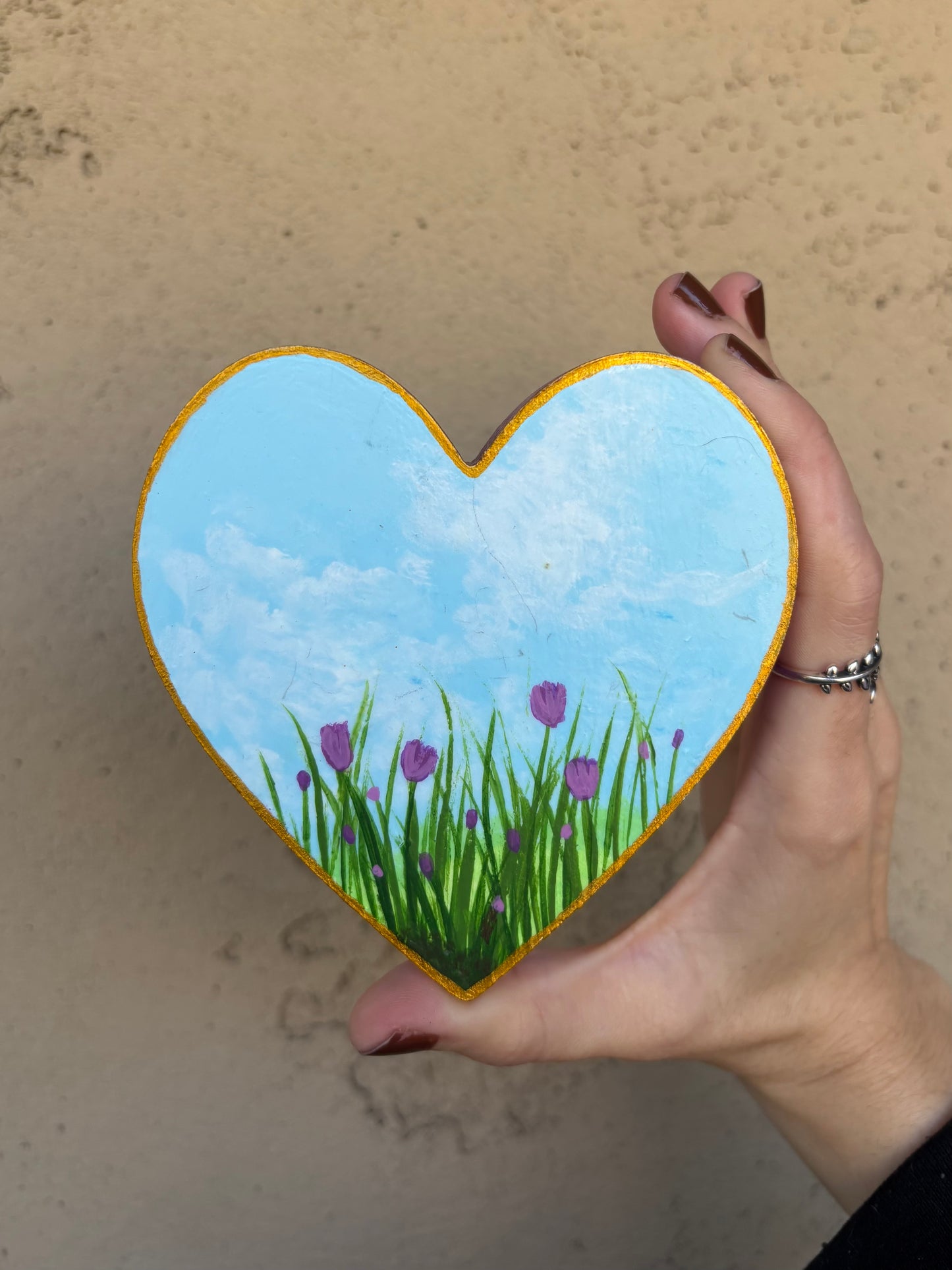Valentine’s Flower Heart Paintings