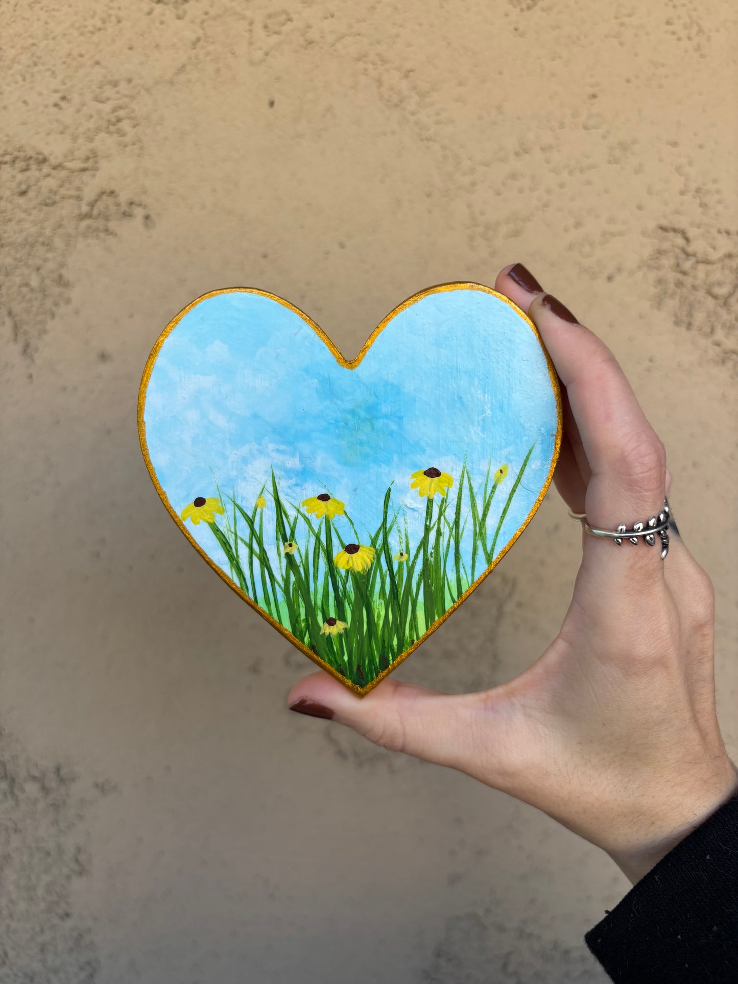 Valentine’s Flower Heart Paintings