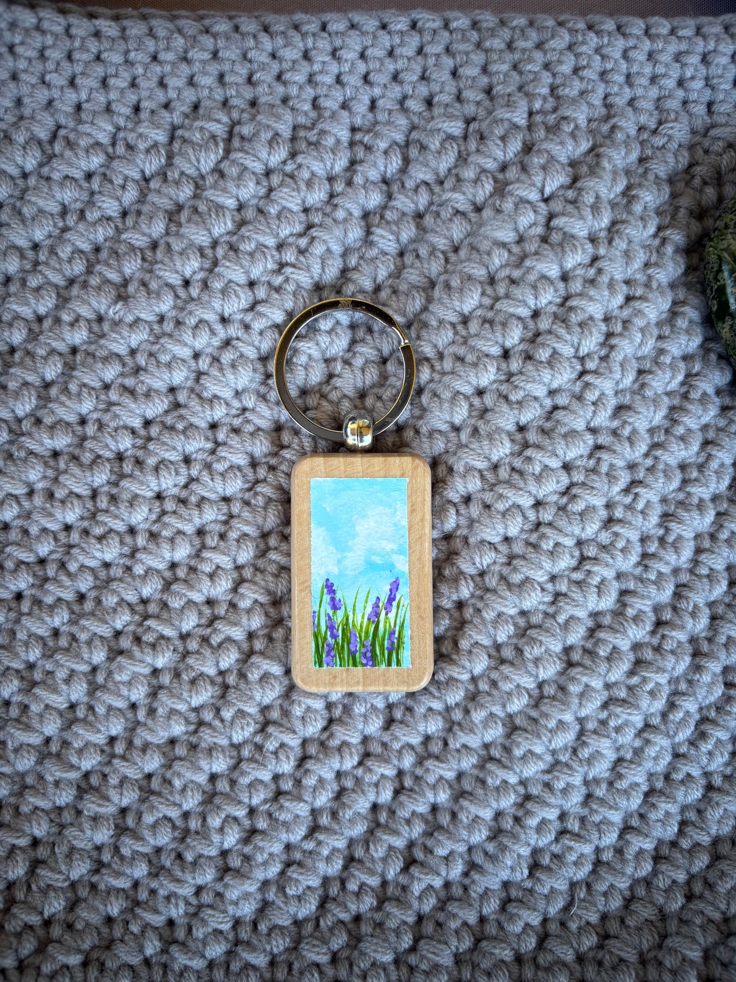 Wooden Keychain - Wild Lavender